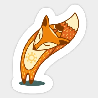 fox yoga Sticker